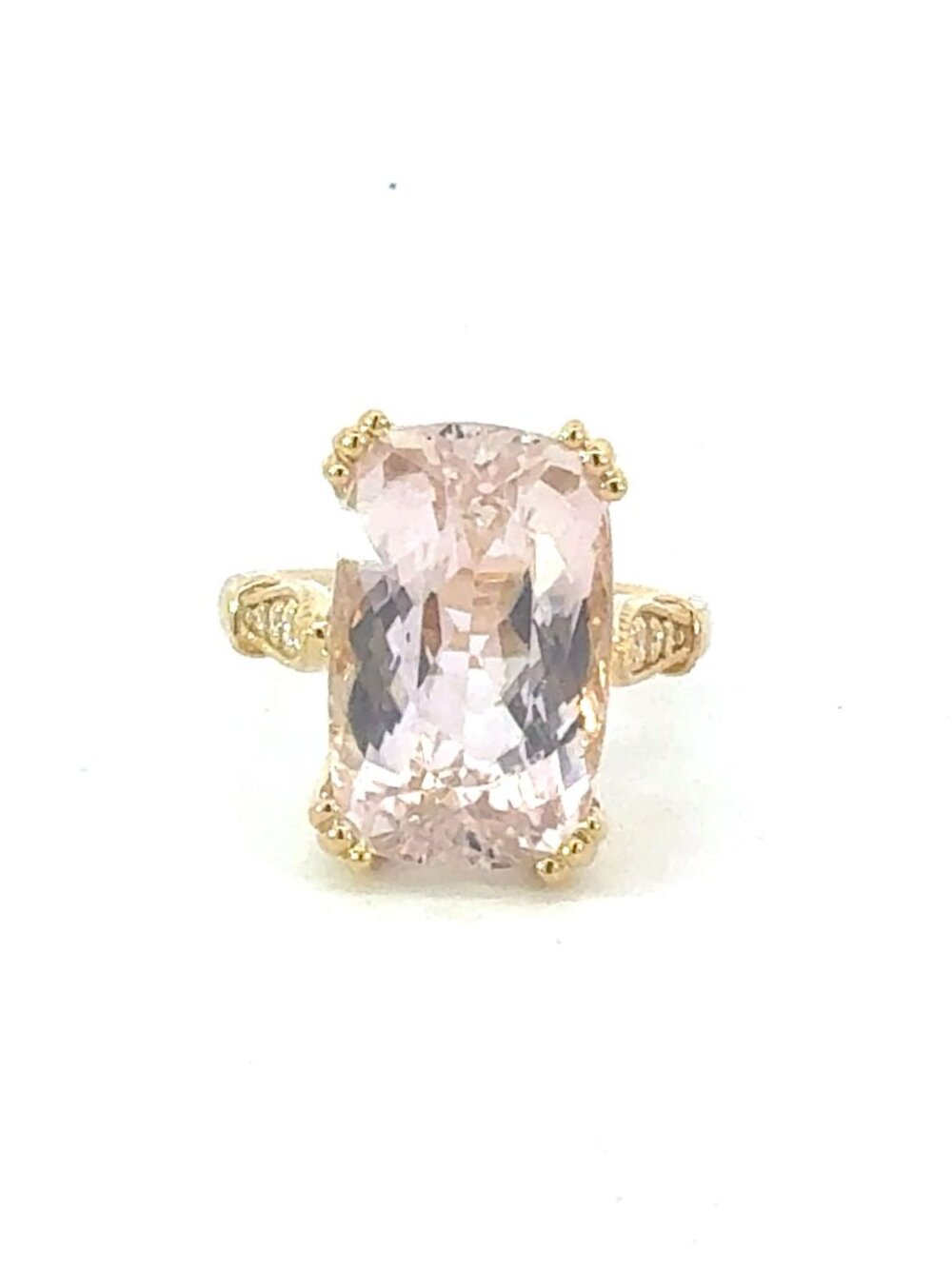 Natural Kunzite Diamond Ring Size 7 14k Gold 14.5 TCW Certified $3,950 604475